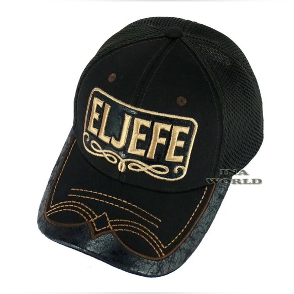MEXICAN Hat EL JEFE Western Style Embroidered Trucker Mesh Snapback Baseball Cap - Picture 6 of 6